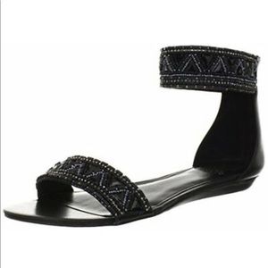 Vince Camuto Embellished Black Roka Sandals
